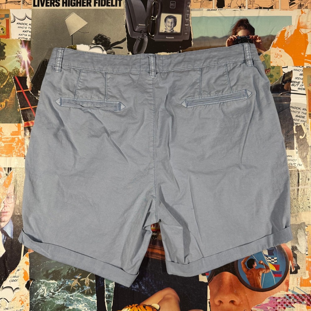 St Johns Bay Womens Blue Cotton Blend Cuffed‎ Shorts Comfort Waist Size 8 - Picture 7 of 7